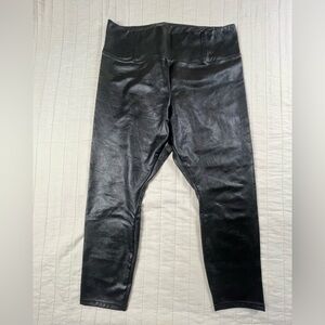 Love,Fire Vegan Pleather Black Lined Legging Pants 2X